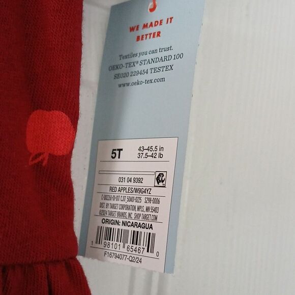 Cat & Jack burgundy dress with red apples Sz 5T NWT - Picture 4 of 8